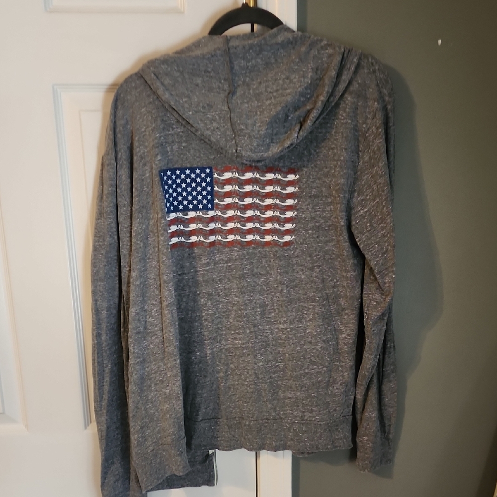 Gray Hooded Light Weight Hoodie with Mermaid Flag Design